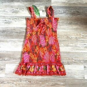 farm rio mixed stripes short-sleeve bow mini dress Mixed Stripes Short-Sleeve Bow Mini Dress